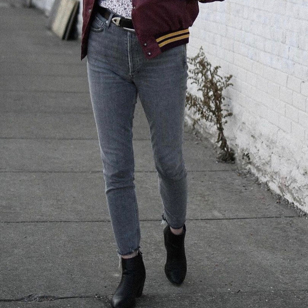 Agolde High-Rise Grey Skinny Jeans